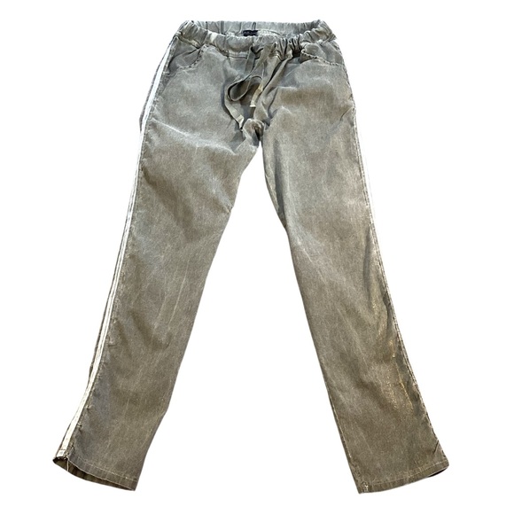 Bella Amore Stretchy Shimmery Tuxedo Stripe Pants Made in Italy L/XL - Picture 1 of 13